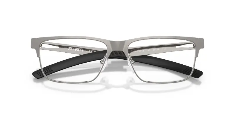 Uomo Ferrari Scuderia FZ7018 110 Montature da vista Metallo Grigio Trasparente Squadrata Normale miniatura 2