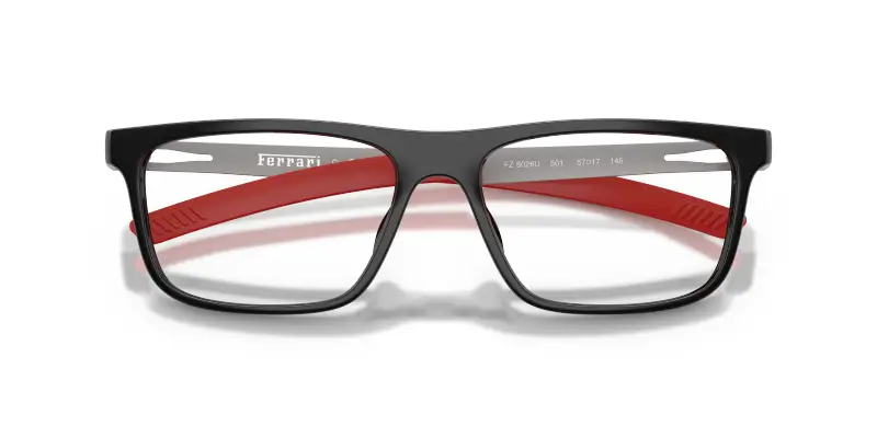 Uomo Ferrari Scuderia FZ8026U 501 Montature da vista Iniettato Nero Trasparente Pillow Normale miniatura 2