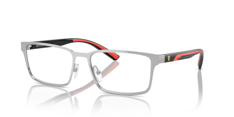 Ferrari Scuderia Uomo FZ7002 107 Montature da vista Metallo Argento Trasparente Squadrata Normale miniatura 3