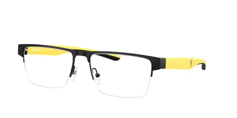 Uomo FZ7007 123 Montature da vista Metallo Nero Trasparente Squadrata Normale