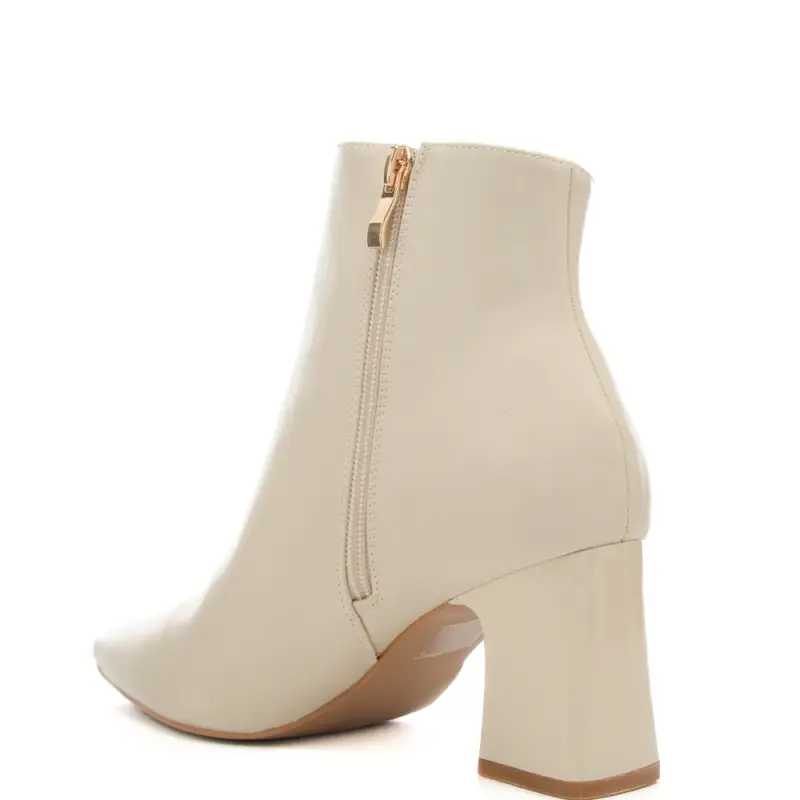 stivaletti da donna con tacco a blocco bianco miniatura 3