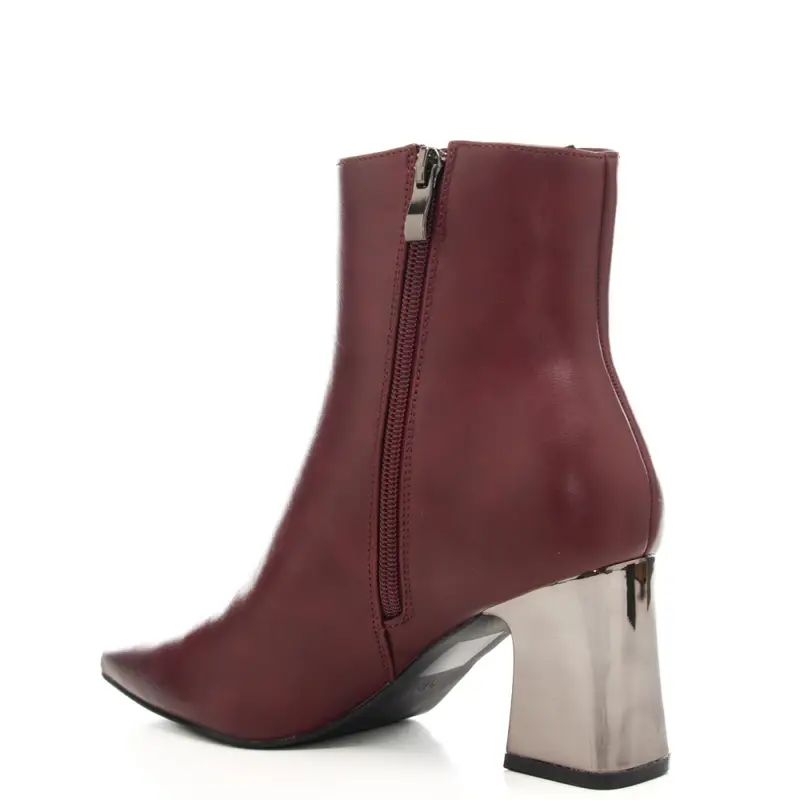 stivaletti da donna con tacco a blocco laminato bordo miniatura 3