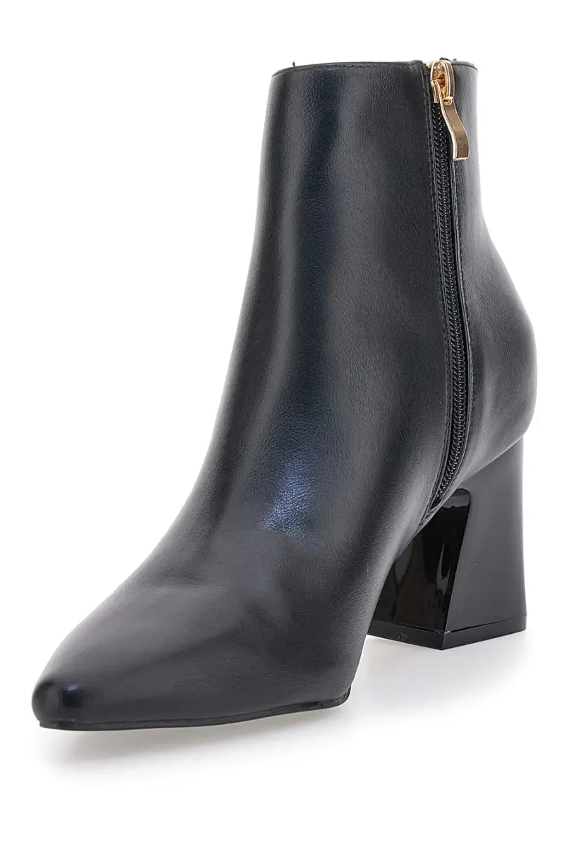 Stivaletti neri con punta sfilata e tacco largo Ferré F536C641 [NERO] miniatura 3