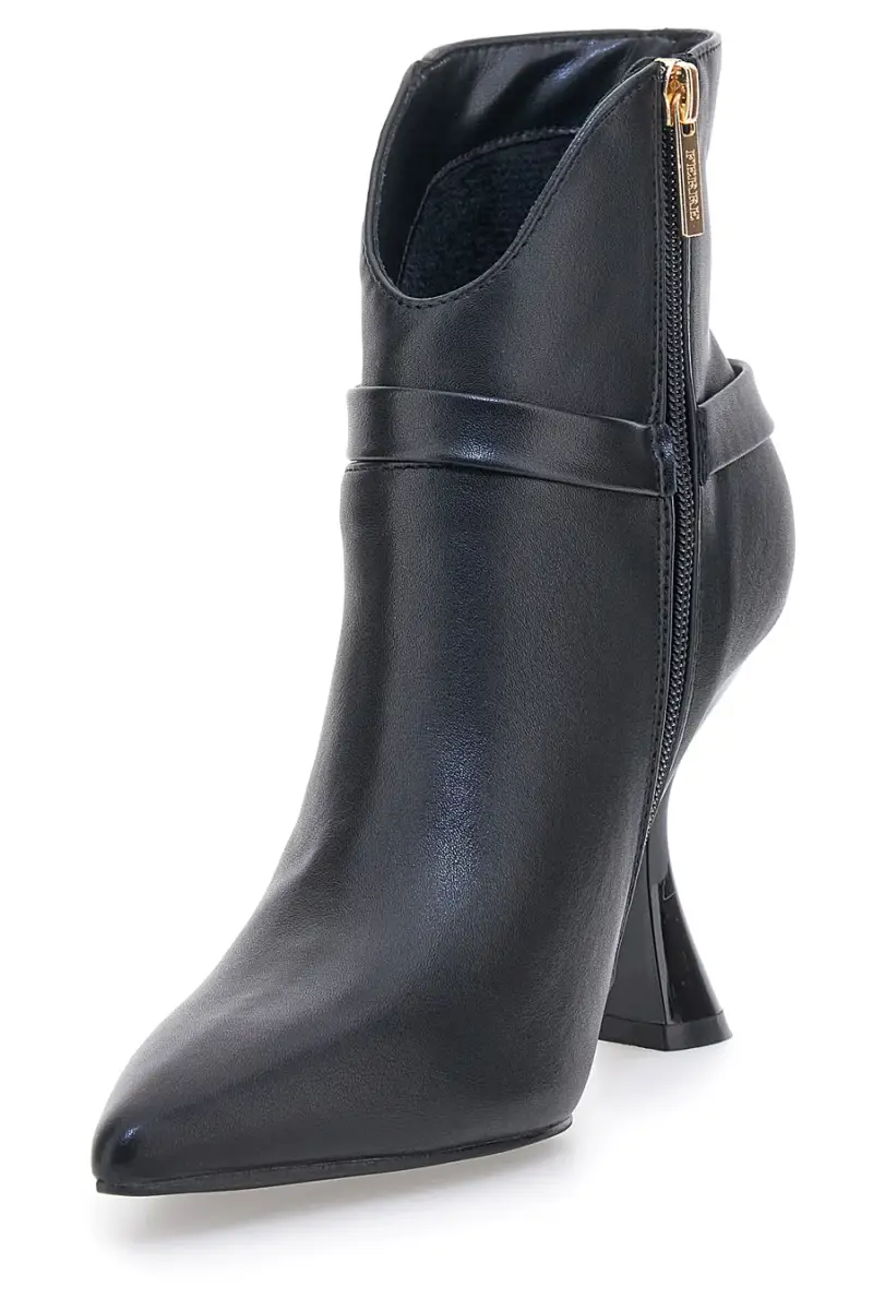 Tronchetti neri a punta con tacco svasato e cinturino Ferrè F461C510 [NERO] miniatura 3