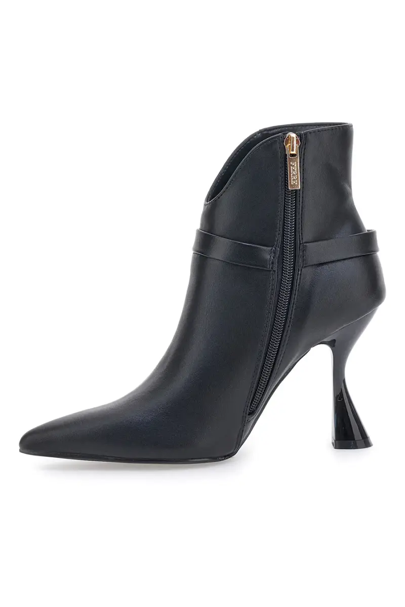 Tronchetti neri a punta con tacco svasato e cinturino Ferrè F461C510 [NERO] miniatura 4