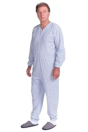 FERRUCCI COMFORT Pigiama Sanitario a Manica Lunga con Cerniera Posteriore, 100% Puro Cotone - Made in Italy miniatura 2