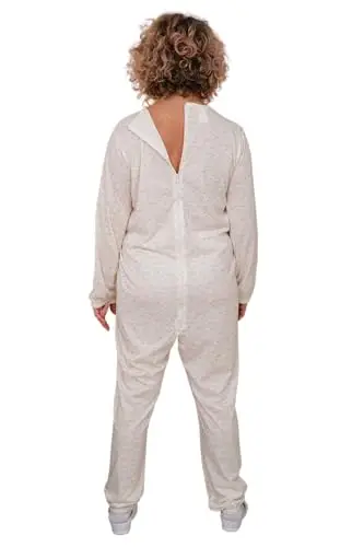 FERRUCCI COMFORT Pigiama Sanitario con Zip Posteriore Manica Lunga in Cotone da Donna miniatura 2