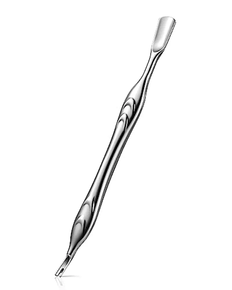 FERYES Spingi Cuticole con Forchetta, 2 in 1 Taglia Cuticole Strumento per la Cura delle Unghie, Strumento per la Rimozione delle Cuticole in Acciaio Inox per Manicure e Pedicure - Argento