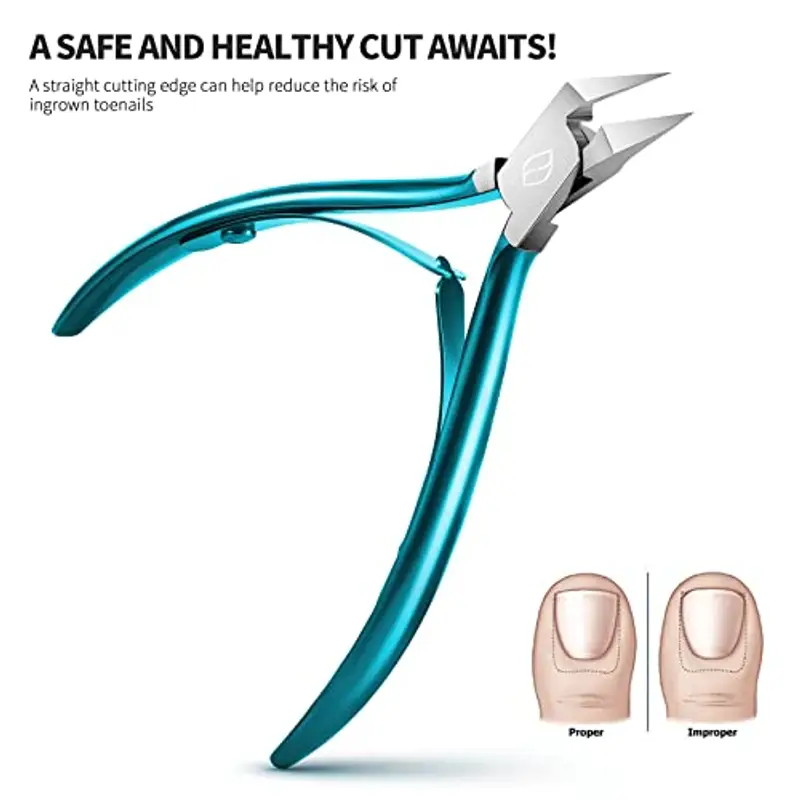 FERYES Wide Jaw - Pinza per unghie con lama diritta per unghie incarnite e unghie spesse, in acciaio inox e punta appuntita per unghie professionali per unghie dei piedi - Wide Jaw miniatura 2