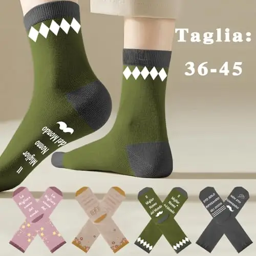 Festa dei Nonni Idee Regalo Calzini Nonno, Regalo Nonno per Natale, Compleanno, Festa del Papà, Festa Nonni da Nipote miniatura 2