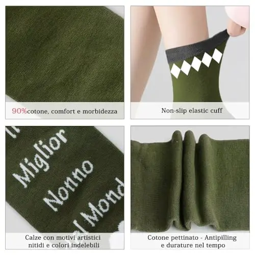 Festa dei Nonni Idee Regalo Calzini Nonno, Regalo Nonno per Natale, Compleanno, Festa del Papà, Festa Nonni da Nipote miniatura 3