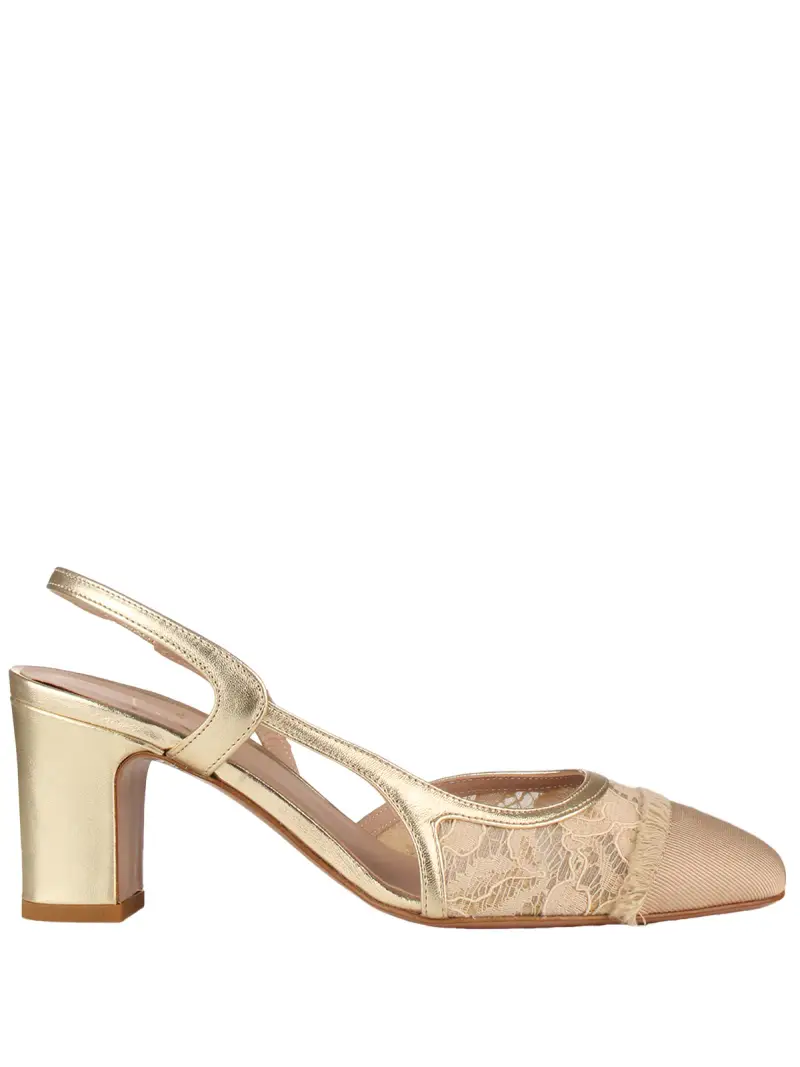 slingback lace BEIGE