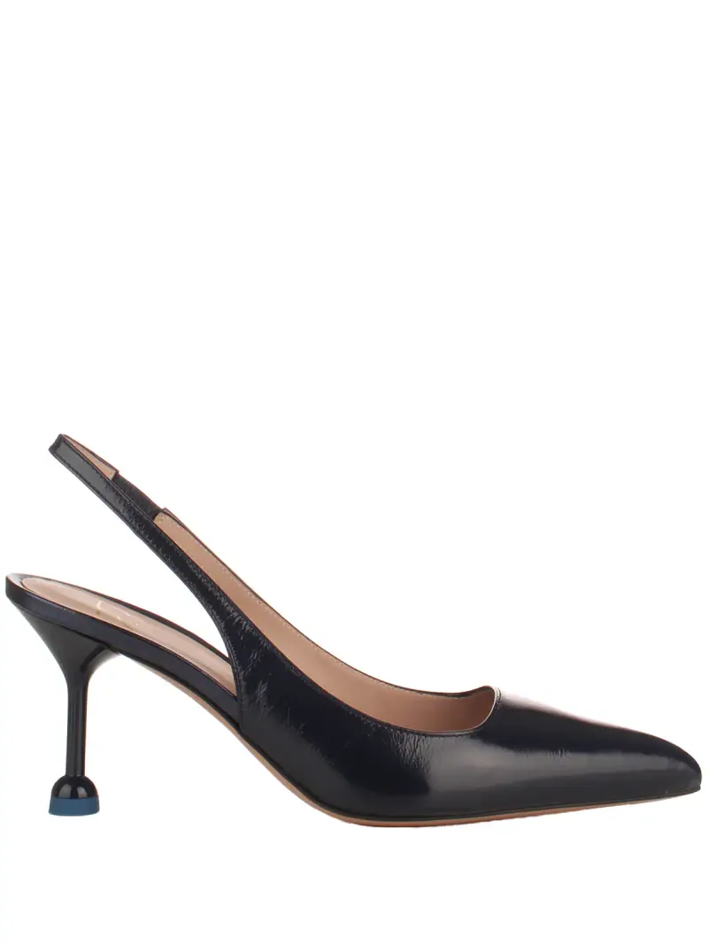 Slingback Pump Effetto Vernice BLU