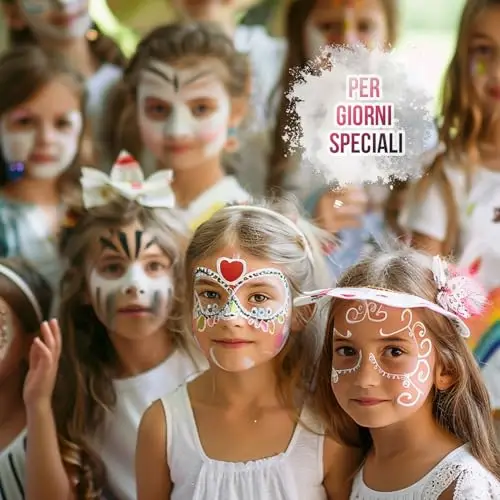 Festicy Premium Pittura per viso I 20g colori per il viso e corpo ed una spugna I face paint trucco bianco per viso miniatura 2