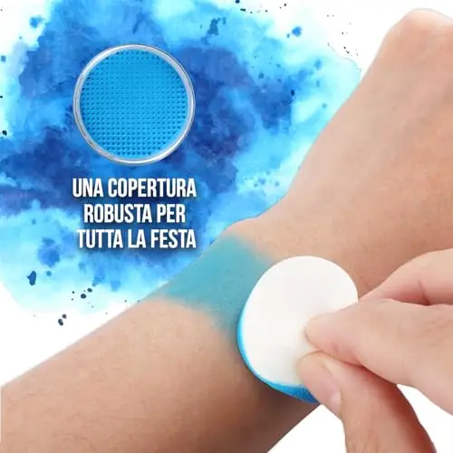 Festicy Trucco Halloween Viso Color Azzurro Bambini E Adulti 2025 I 20g Colori Trucco Halloween Bambini Anallergici miniatura 3