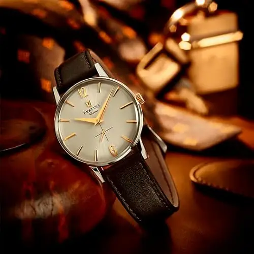 Festina Orologio Analogico da Uomo in Pelle - Movimento al Quarzo - Orologio Uomo - Stile Vintage ed Elegante - Marrone miniatura 2