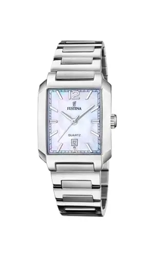 Festina Orologio Donna F20679/2 On The Square cassa di Acciaio inossidabile 316l Grigio cinturino in Acciaio