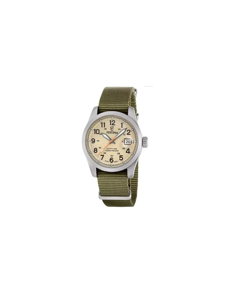 Orologio FESTINA Swiss Made Field F20082/1 Compact Beige con cinturino in nylon verde