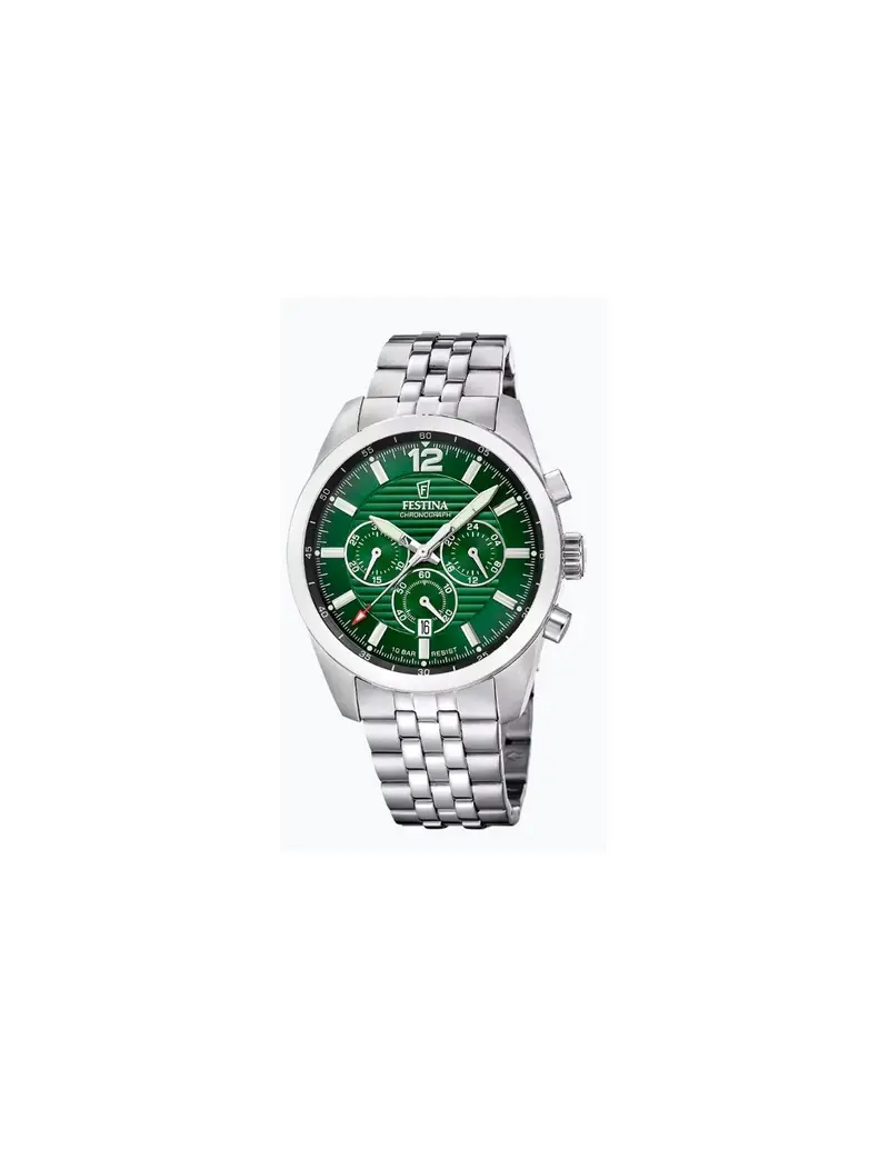 Orologio FESTINA Timeless Chronograph F20742/5 Verde con cinturino in acciaio