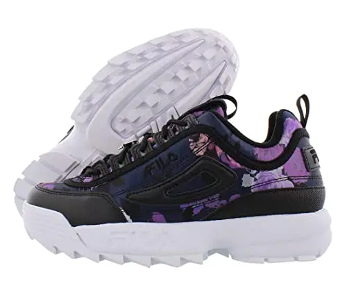 Fila Disruptor II Premium Sneaker da donna, nero/viola/bianco, 39.5 EU