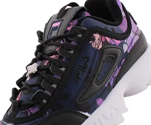 Fila Disruptor II Premium Sneaker da donna, nero/viola/bianco, 39.5 EU miniatura 2