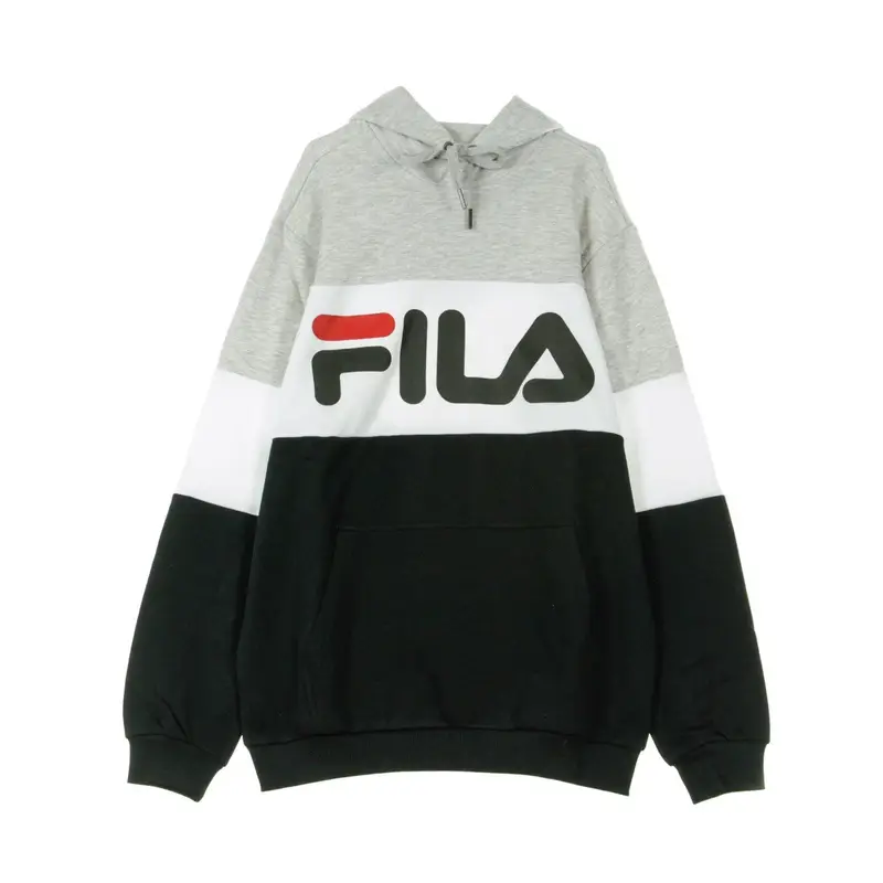 Felpa Cappuccio Uomo Night Blocked Hoodie Light Grey Melange/black/bright White