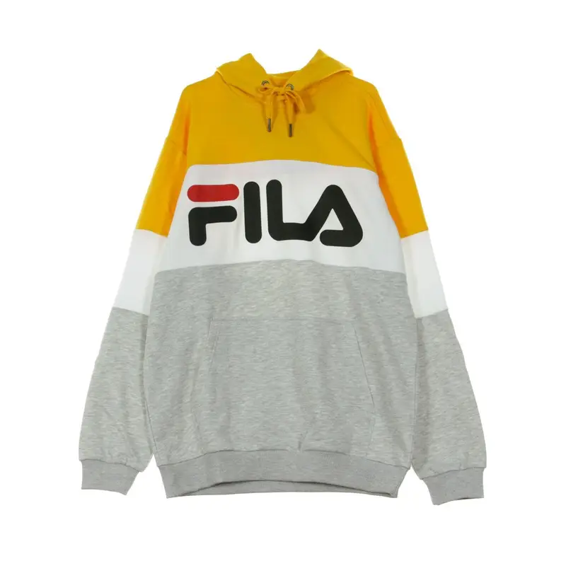 Felpa Cappuccio Uomo Night Blocked Hoodie Light Grey Melange/bros/bright White/citrus