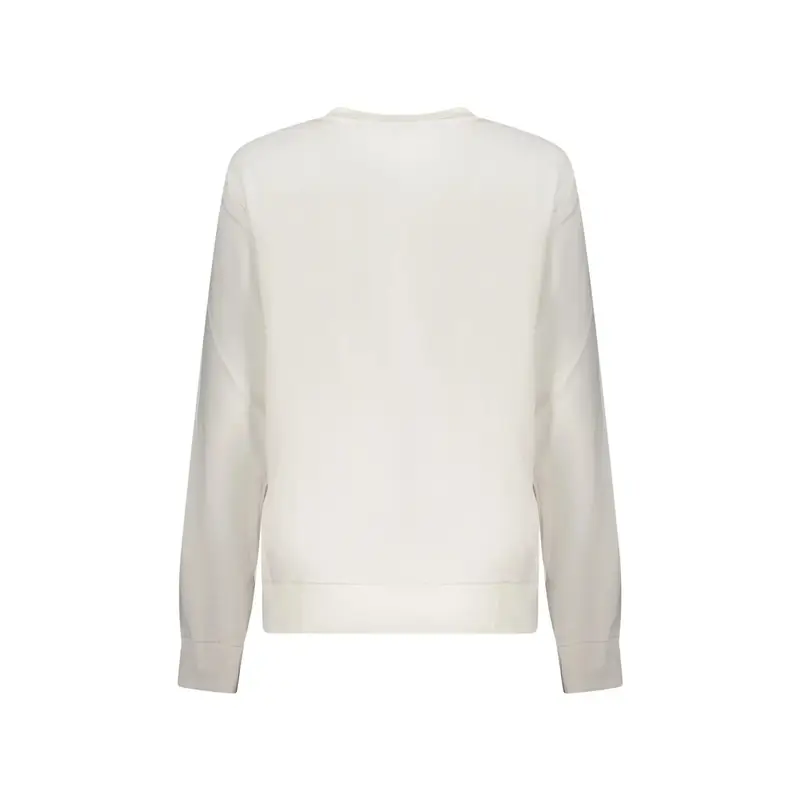 Felpa Donna Bianca Girocollo Garzata Ricamo Logo Bianco miniatura 2