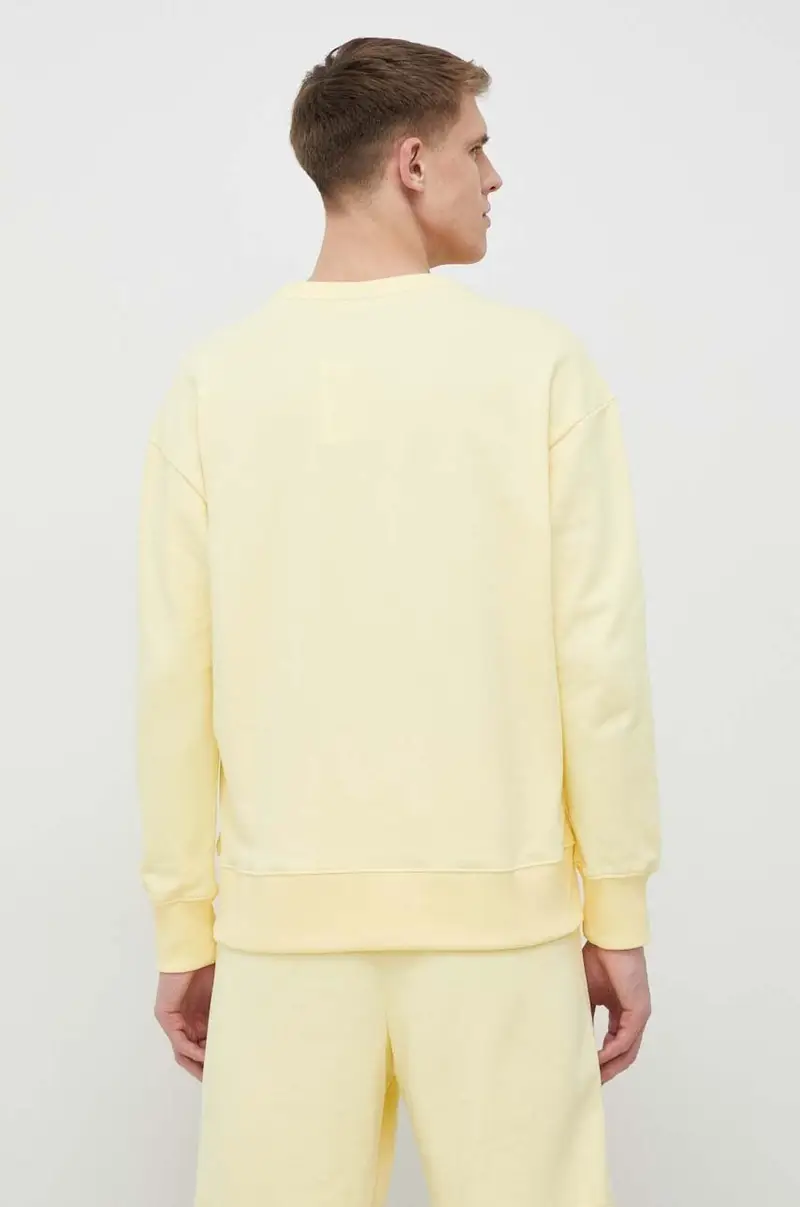 felpa in cotone uomo Giallo miniatura 3