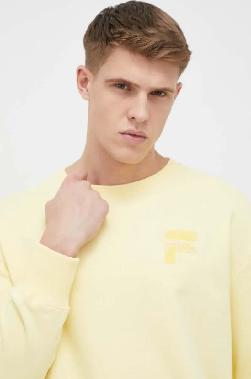 felpa in cotone uomo Giallo miniatura 4
