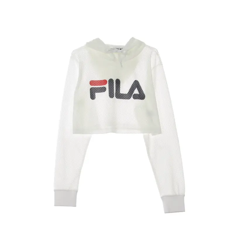 Felpa Leggera Cappuccio Corta Donna Noemi Crop White