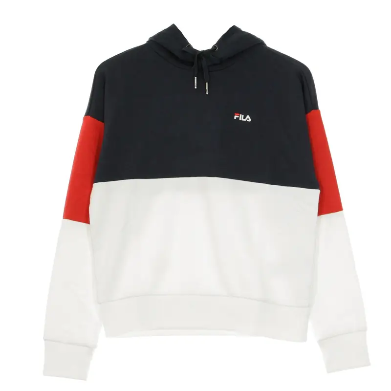 Felpa Leggera Cappuccio Donna Sanja Cropped Hoody Black Iris/bright White/true Red