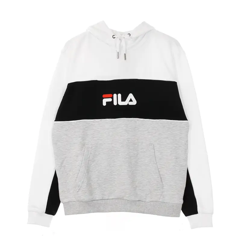 Felpa Leggera Cappuccio Uomo Analu Blocked Hoody Light Grey Melange Bros/bright White/black