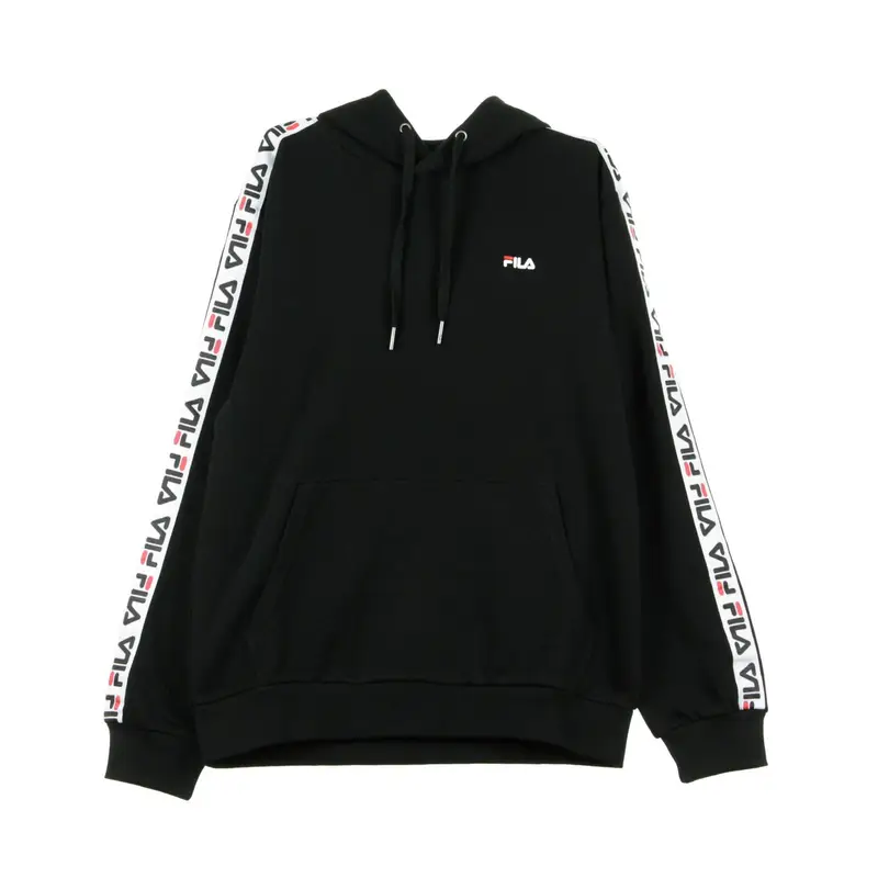 Felpa Leggera Cappuccio Uomo David Taped Hoodie Black