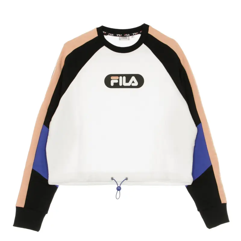 Felpa Leggera Girocollo Corta Donna Bane Blocked Cropped Crew Sweat Black/bright White/coral Cloud/dazzling Blue