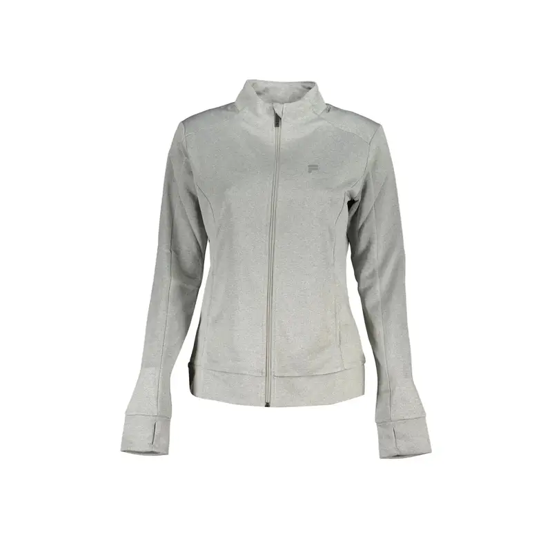 Felpa Maniche Lunghe Donna Grigia Zip Grigio
