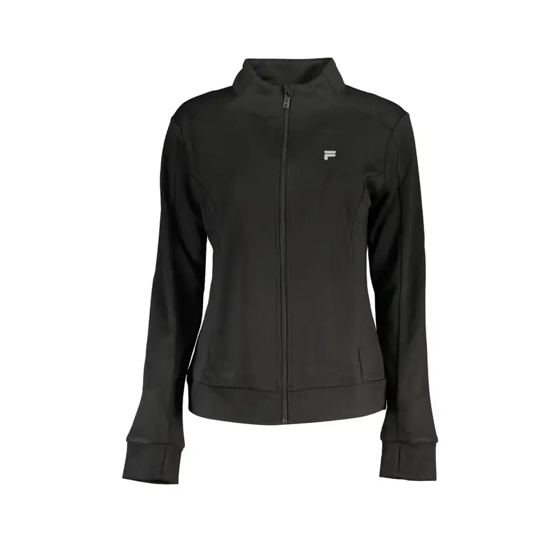 Felpa Maniche Lunghe Donna Nera Zip Nero