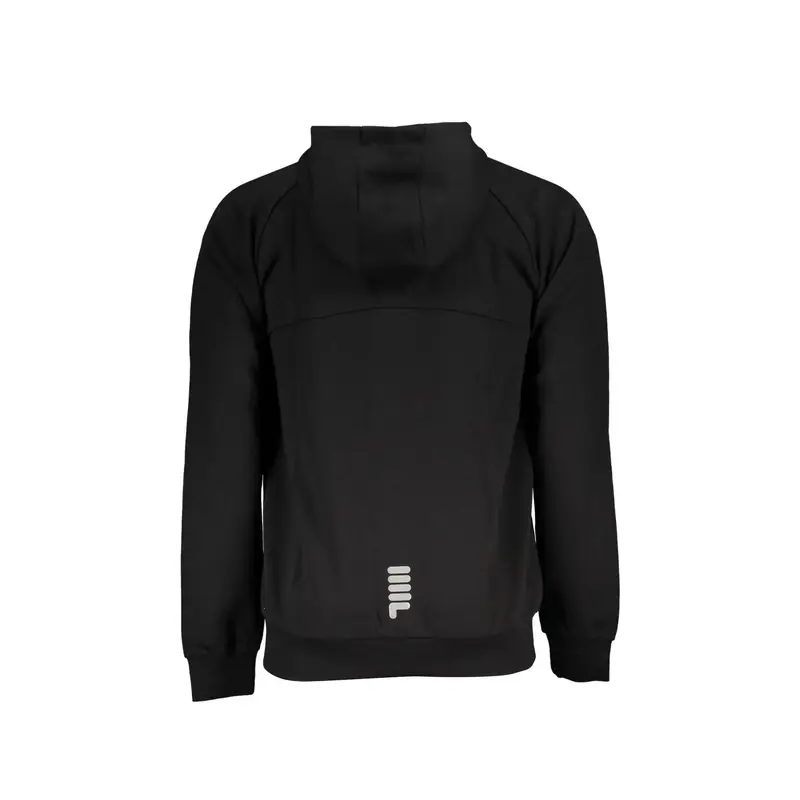 Felpa Maniche Lunghe Uomo Nera Zip Nero miniatura 2