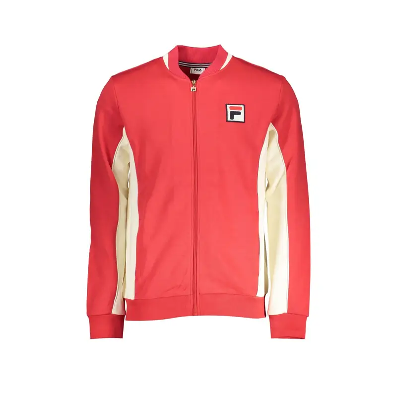 Felpa Maniche Lunghe Uomo Rossa Zip Rosso