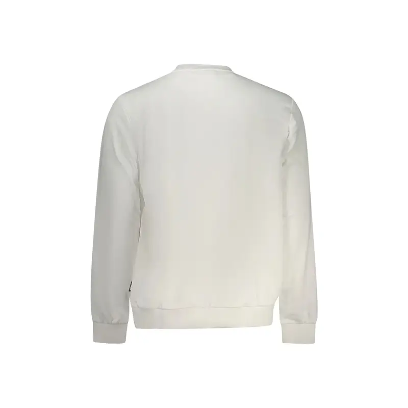 Felpa Uomo Bianca Girocollo Garzata Logo Bianco miniatura 2