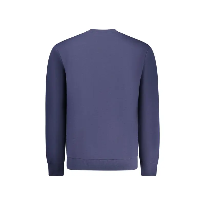 Felpa Uomo Blu Girocollo Garzata Ricamo Logo miniatura 2