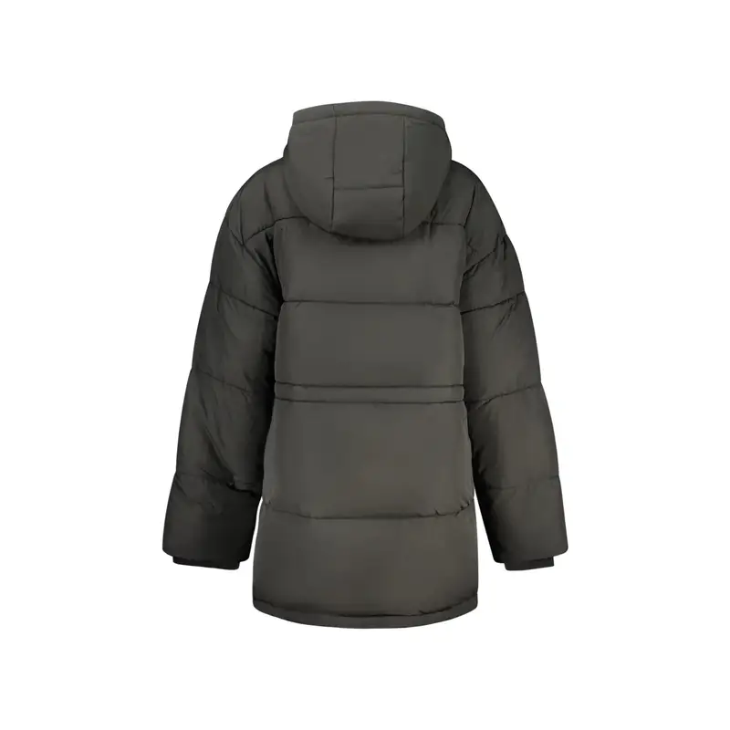 Giubbotto Donna Nero Lungo con Cappuccio Water Repellent Logo miniatura 2