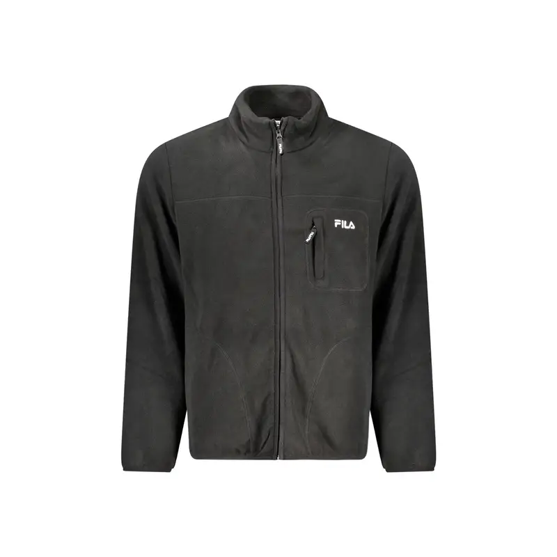 Fila Giubbotto Maniche Lunghe Uomo Nero in Pile con Ricamo