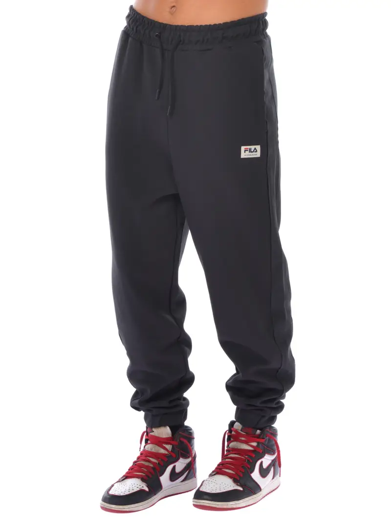 pantalone da uomo Fila in felpa con logo NERO