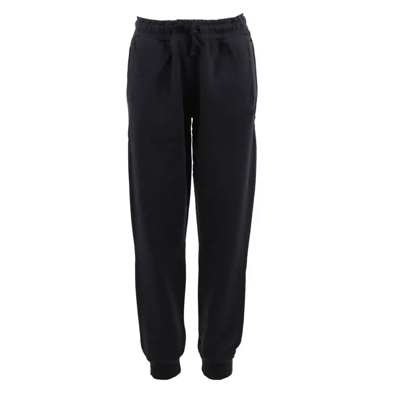 Pantaloni Con Polsino Logo Nero Donna S
