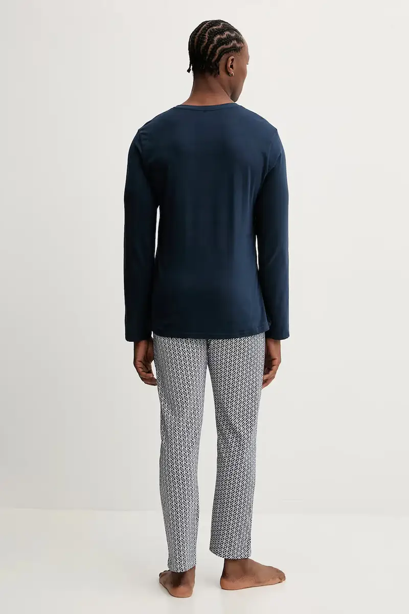 pigiama in lana Blu navy miniatura 3