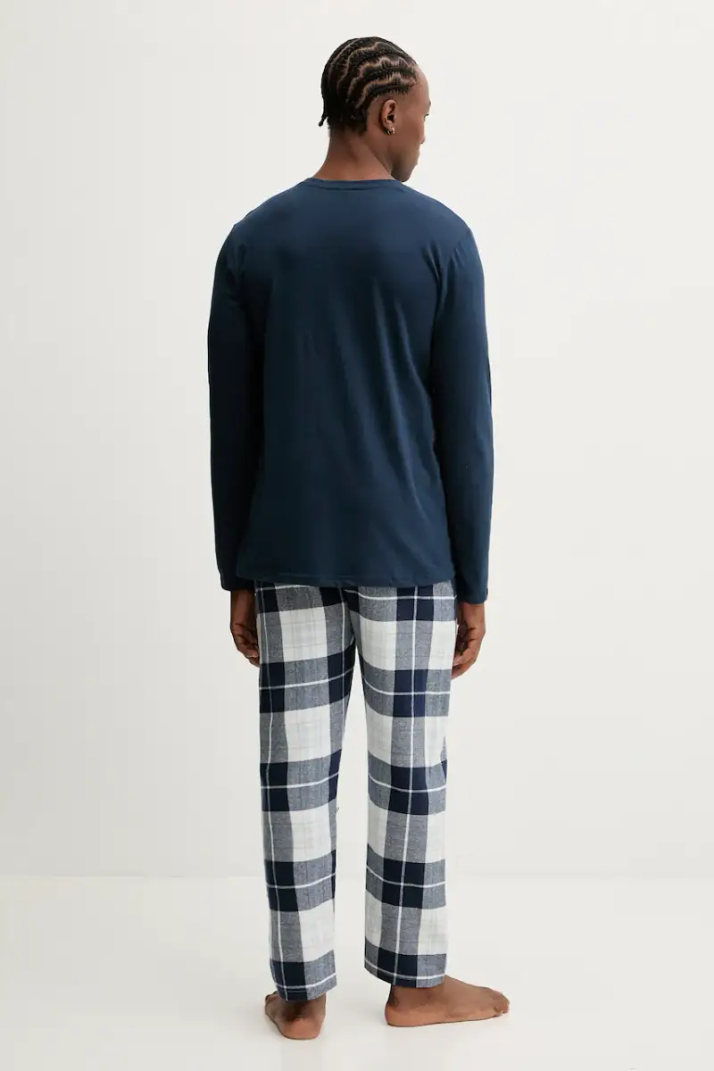 pigiama in lana Blu navy miniatura 3