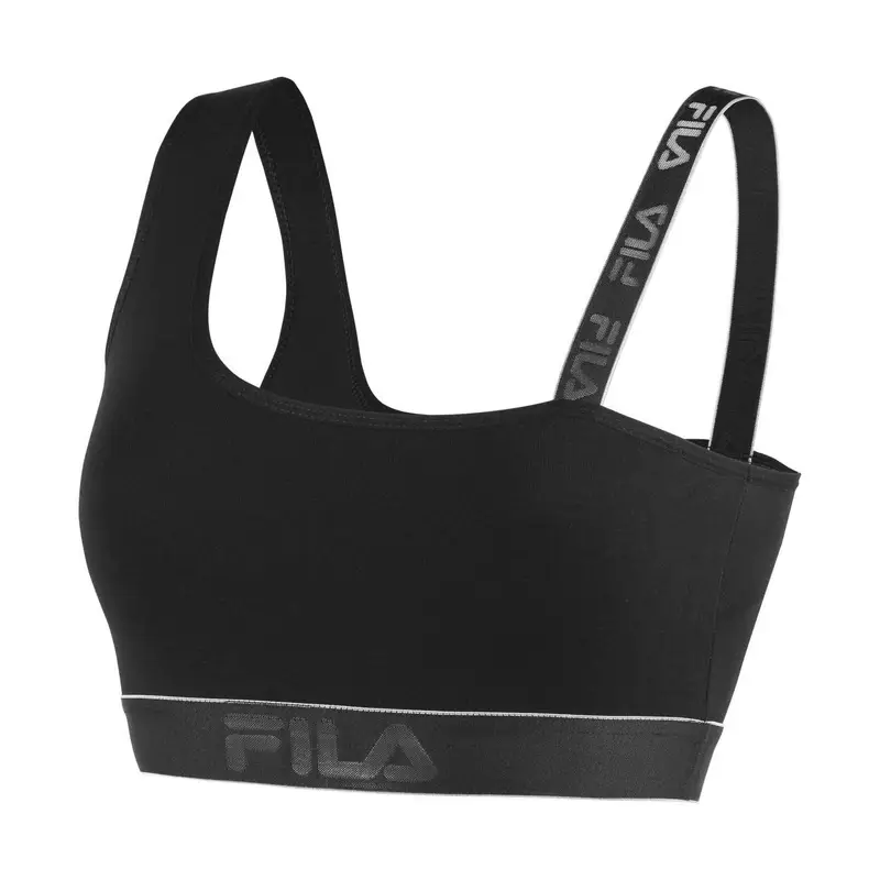Reggiseno donna asimmetrico in cotone Fila | Fila Nero
