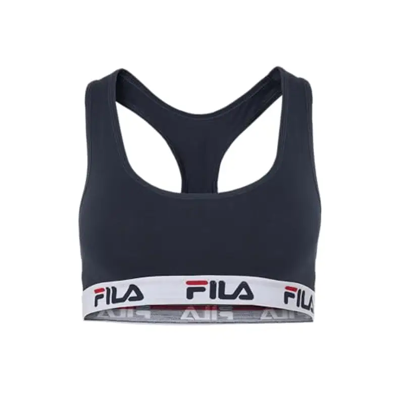 FILA Reggiseno Donna Cotone, Reggiseno Sportivo, Senza Ferretto, Blu, Taglie XL