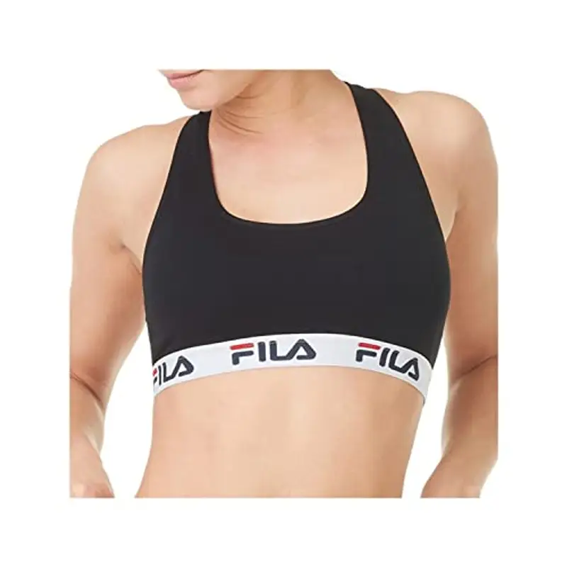 FILA Reggiseno Donna Cotone, Reggiseno Sportivo, Senza Ferretto, Nero, Taglie XL miniatura 3